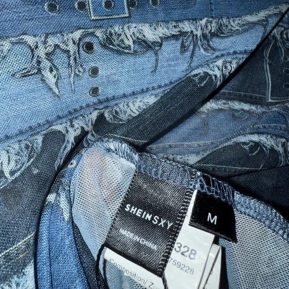 SHEIN Navy and Black Cutout Bustier - Picture 3 of 5